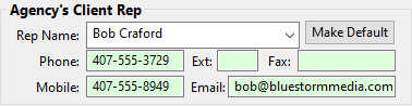 Agency Client Rep Detail