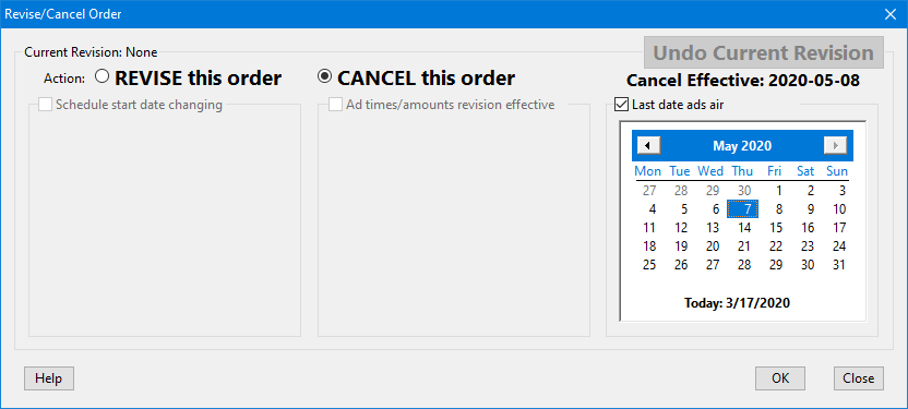 Canceling an Order
