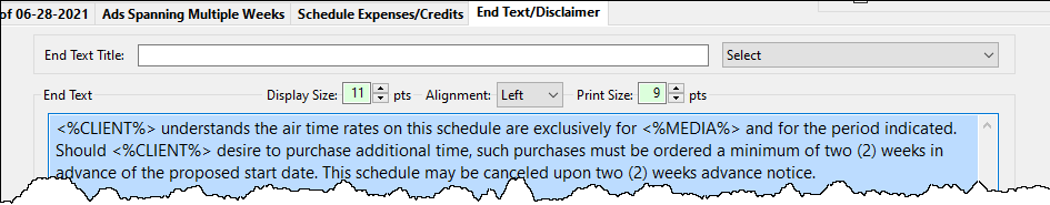End Text Example