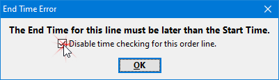 Overiding End Time Restriction Overiding End Time Restriction