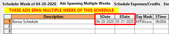 Start/End Dates