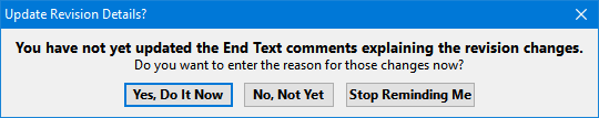 Reminder to Document a Revision