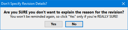 Disable Revision Documentation Reminder
