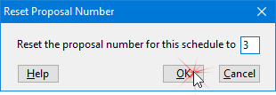 Reset Proposal Number (Ctrl + F8) Reset Proposal Number (Ctrl + F8)
