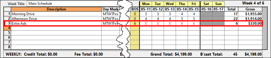 ROS Schedule Line Before a Weekday Revision ROS Schedule Line Before a Weekday Revision