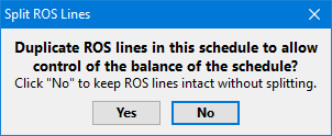 ROS Line Split Option ROS Line Split Option