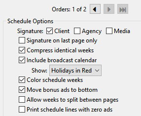 Schedule Options Schedule Options
