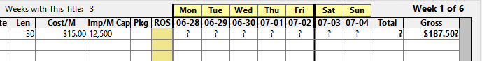 Streaming Schedule Example