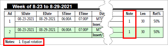 Traffic Line Note Example Traffic Line Note Example